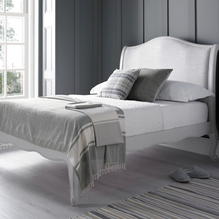 Cecelia modern grey upholstered store fabric queen bed